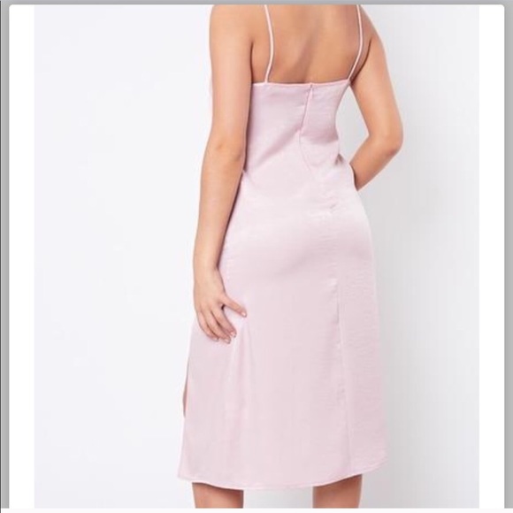 Satin Dreams Midi Side Slit Dress - Picture 5 of 6
